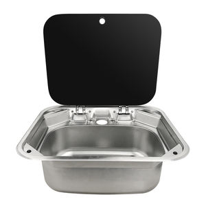 Stainless Steel Rectangular Hand Wash Basin with Warm Water <strong>Faucet</strong> for Caravan <strong>RV</strong> Motorhome Kitchen <strong>RV</strong> Parts &amp; Accessories - Product Image 1