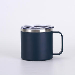 Logo personnalisé de 14oz à double paroi gobelet sous vide tasse à café isolée en acier inoxydable avec revêtement en poudre tasse de camping avec couvercle - Product Image 4