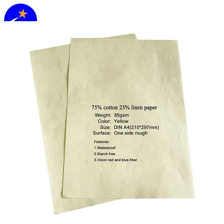 85g 75% cotton 25% linen a4 paper,75% cotton 25% linen paper,75% cotton business paper