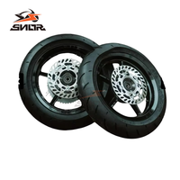 Nouvel ensemble de roues Supermoto SNOR 12 14 pouces pour moto électrique Yozma Tuttio, jantes chromées, pneus, pièces de mise à niveau pour roues de moto