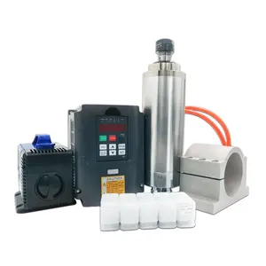 Kits de husillo cnc de 2,2 kW, husillo refrigerado por agua de 2,2 kW + inversor de 2,2 kW + 1 juego ER20(1-13mm)+ abrazadera de husillo de 80mm + bomba de agua de 80w + tubos de 5m