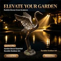 Sculpture de grue en fibre de verre renforcée d'acier, résistante aux UV, statue animale, décoration artistique pour jardin privé, resort, cour