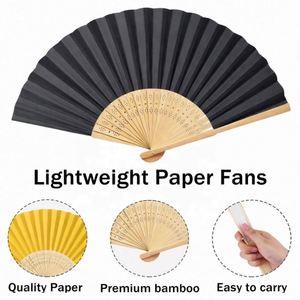 Custom Logo Portable Paper Folding Hand Fan Natural Wooden Handle Spanish Style for <b>Summer</b> Events - Product Image 5