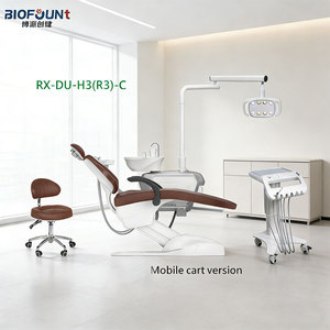 Fauteuil <span class=keywords><strong>dentaire</strong></span> professionnel BIOFOUN RX-DU-H3(R3)-C avec lampe à capteur 8 ampoules, boîte latérale rotative à 90°, en acier et plastique, pour <span class=keywords><strong>clinique</strong></span> <span class=keywords><strong>dentaire</strong></span> - Product Image 1