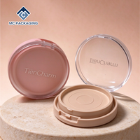 Boîte de poudre compacte ronde à double couche, couleur personnalisée, emballage cosmétique vide pour maquillage