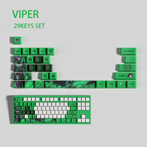 Ensemble de touches de <span class=keywords><strong>clavier</strong></span> mécanique Valorant, 29 touches, PBT, sublimation par transfert thermique, touches de jeu artisanales pour commutateurs MX - Product Image 2