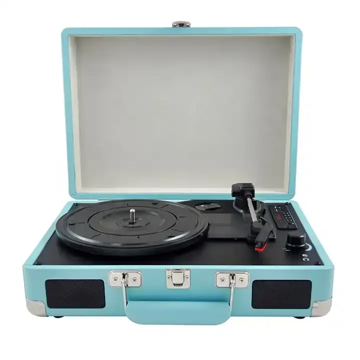 Draagbare 33/45/78 Rpm 100-240V Koffer Bluetooth Usb Vintage Fonograaf Antieke Draaitafel Vinyl Platenspeler Met Spreken