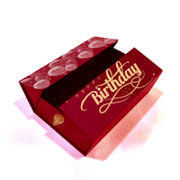 Boîte cadeau artisanale bordeaux, emballage luxueux pour rouges à lèvres, parfums et accessoires de luxe légers