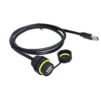 Câble de connexion USB 3.0 étanche IP68 à montage sur panneau, 5 Gbit/s, en cuivre, PA66, nylon, qualité industrielle, rallonge haute vitesse pour extérieur