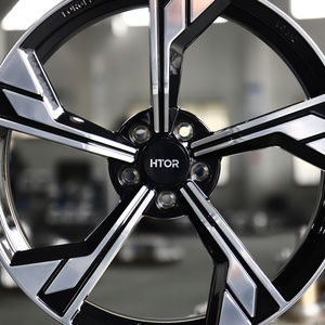 HTOR Jantes de luxe personnalisées à 5 rayons de 16 à 24 pouces Jantes 5x112 à face polie Jantes de voiture forgées noires pour A4 <span class=keywords><strong>A6</strong></span> Q3 Q5 - Product Image 4