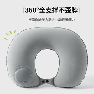 Almohada de Viaje Inflable en Forma de U, Tamaño Grande, Inflado por Presión, Soporte para el Cuello, Almohada de Aire Portátil para Adultos en Viajes en Avión - Product Image 4