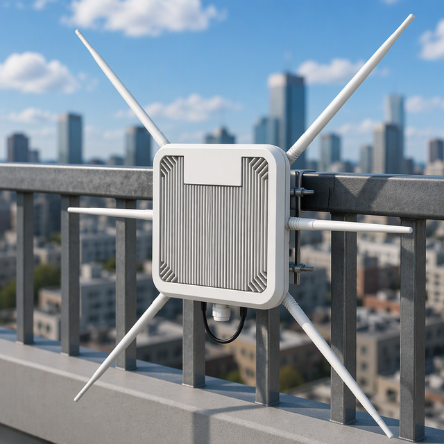 AC1800 Dual Band Outdoor Wireless AP Router 1800Mbps 6 High Gain Omnidirectional Antennas IP67 PoE Powered WiFi 6 Access Point