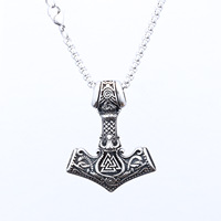 Collar con Colgante de Martillo de Thor en Aleación, Estilo Vikingo, de Moda, para Hombre y Mujer, Nuevos Accesorios de Joyería Hip-hop