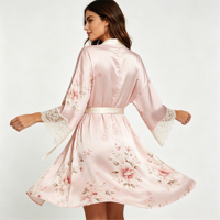 Ensemble de pyjamas élégants imprimés pour femmes, fabrication directe, logo personnalisé, coton, fibre de bambou, peignoir respirant, thermique, ODM