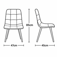Chaise d'appoint matelassée à carreaux de luxe léger, prix direct de gros, chaise de salle à manger moderne en mousse haute densité avec pieds en fer, pour la maison, le bureau et le parc