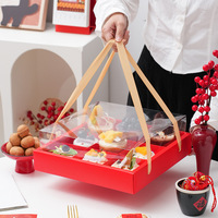 Boîte à desserts XJH à 9 cavités, boîtes à desserts à 9 trous avec couvercle transparent, boîte à desserts pour fête, mariage