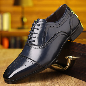 Zapatos Derby de Estilo Británico para Hombre de Alta Calidad, Zapatos de Vestir Formales Casuales de Negocios con Empalmes de Cuero Vintage - Product Image 2