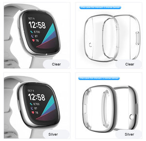 軽量透明ソフトバンパー TPU スクリーンプロテクター <span class=keywords><strong>Versa</strong></span> <span class=keywords><strong>3</strong></span>/Sense Watch 用 耐傷性ファッションシェル カスタムロゴ - Product Image 2