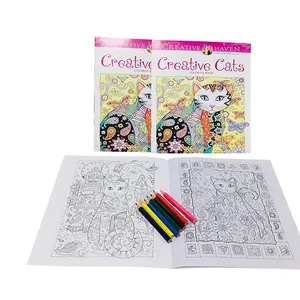 Kinderbuch verlag Softcover Custom Design Drucken Schwarz-Weiß Erwachsene Kinder Zeichnung Malerei Malbuch