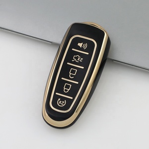Housse de clé de voiture en TPU Gold Edge avec porte-clés pour Ford Territory 2023 <span class=keywords><strong>2022</strong></span> <span class=keywords><strong>Titanium</strong></span> EV Key Keyless 3 Button Car Key Holder - Product Image 5
