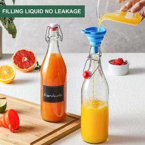 Botellas de vidrio con tapa abatible y tapones herméticos para fermentación, kombucha, hidromiel, vinagre, cerveza, kefir - Product Image 5