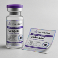 Autocollants en vinyle holographiques personnalisés imperméables de 3 ml, 10 ml, 15 ml pour flacon en verre cosmétique