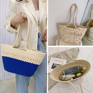 Bolso <span class=keywords><strong>de</strong></span> hombro <span class=keywords><strong>de</strong></span> mujer <span class=keywords><strong>de</strong></span> gran capacidad con diseño calado y tejido, estilo cesta <span class=keywords><strong>de</strong></span> ganchillo <span class=keywords><strong>de</strong></span> hilo <span class=keywords><strong>de</strong></span> algodón, tendencia 2026 para verano - Product Image 5