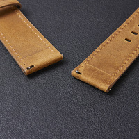 Bracelet de montre en cuir véritable Crazy Horse double face, boucle à dégagement rapide, poli à la main, cuir souple, 20/22 mm, rétro
