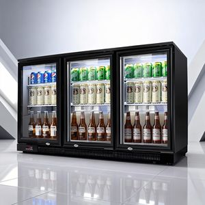 Enfriador de <span class=keywords><strong>Cerveza</strong></span> de Triple Puerta, Nevera de Bar con Puerta de Vidrio, Enfriador de Botellas Bajo Mostrador - Product Image 3