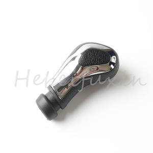 Pomo de palanca de cambios de coche, cubierta plateada de cuero negro, ergonómico, para Peugeot 307, 308, 408, Citroen C2 - Product Image 1