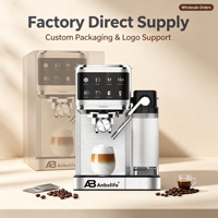 Cafetera Espresso Semiautomática con Pantalla Táctil Eléctrica, Jarra de Leche Independiente, Máquina de Latte/Cappuccino de un Toque, Superventas