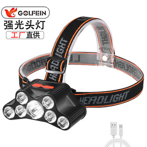 Linterna frontal LED recargable con rotación ajustable de 180 grados para iluminación de pesca al aire libre - Product Image 4