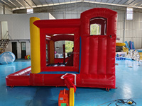 Juegos de fiesta al aire libre comercial giratorio tobogán acuático piscina salto Combo castillo inflable hinchable con tobogán de agua