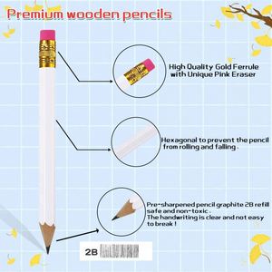 Ensemble de crayons de golf HB ronds en bois personnalisables de haute qualité avec logo et gomme, vente en gros pour les fabricants, idéal pour le dessin - Product Image 3
