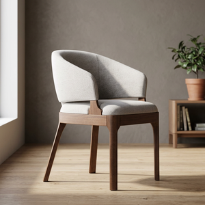 Modern Midcentury Teak Wood Upholstered <b>Dining</b> <b>Armchair</b> Backrest Eco-Friendly Solid Wood Chair for Home Furniture - Product Image 3
