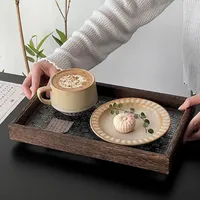Assiettes en céramique rétro, 1 pièce, assiettes exquises pour le thé, les collations, les fruits, les desserts, les gâteaux, accessoires de cuisine, vaisselle en céramique