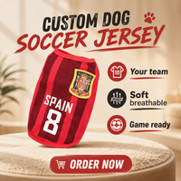 Maßgeschneidertes Hunde-Fußballtrikot Brasilien Nationalmannschaft Abzeichen Druck Atmungsaktive Haustier-Fußballuniform Chinesisches Neujahr XS