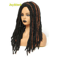 Perruque synthétique à tresses au Crochet pour femmes ou hommes, Dreadlock noirs mixtes brunes, lisses et longues, nouveau Style,