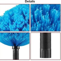 Dépoussiéreur à toile d'araignée avec perche télescopique, brosse à toile d'araignée et kit dépoussiéreur pour ventilateur de plafond pour le nettoyage