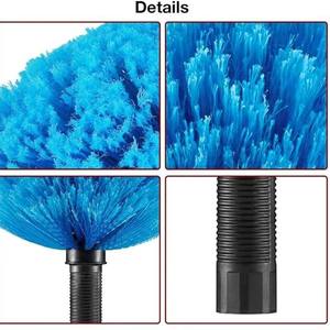 Plumero de telaraña con poste de extensión, cepillo de telaraña y kit de plumero de ventilador de techo para limpieza, poste telescópico de aluminio con mango de 5 pies - Product Image 4