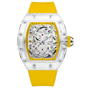 Montre mécanique automatique transparente en forme de tonneau de vin, étanche, creuse, pour homme, montre intelligente tendance - Product Image 5