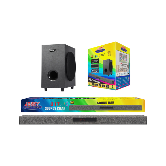 JERRYPOWER Home Audio HI-FI Soundbar System 60W 2.1 Channel Wooden Speakers for JR-017