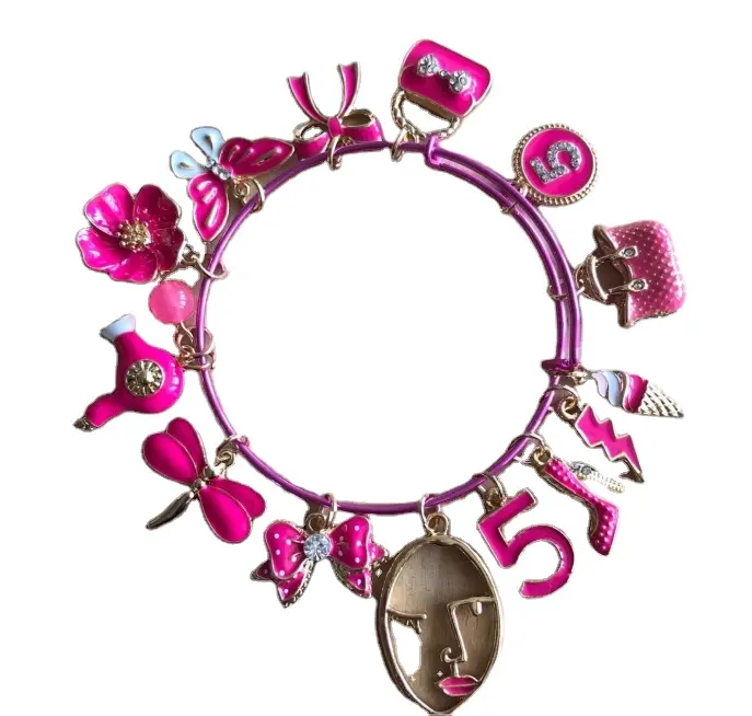 2020 top fashion color enamel charms expandable bangles lady designer charm bangle bracelets customize charm bracelets