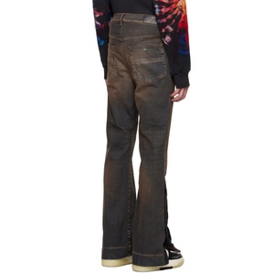 New Vintage 5 Pocket <b>Dark</b> Indigo Stacked Flared Stretch <b>Jeans</b> Men Stacked <b>Jeans</b> Men - Product Image 3