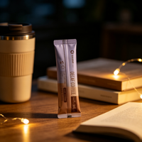 Sachet d'emballage personnalisé imprimé en héliogravure pour poudre de café, scellé au centre, pochette oreiller à soudure dorsale pour le stockage de grains de café instantané