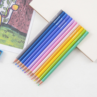 Xin Bowen Set de 12 crayons solubles dans l'eau de couleur macaron Set de crayons de couleur rose pour l'école