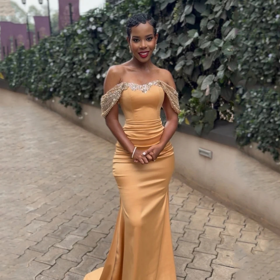 gold dress dance costume Champagne Tulle Evening Gown main image 0