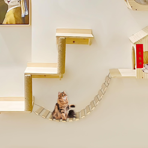 Best-selling Classic Adjustable Wooden Wall Mounted Cat Climbing <b>Frame</b> and Ladder with Eco-Friendly Design for Indoor Cats - Product Image 5