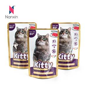 Yüksek kalite kedi maması tedavi plastik ayakta duran torba torba kedi maması ambalaj çanta yavru hayvan maması çantası - Product Image 1
