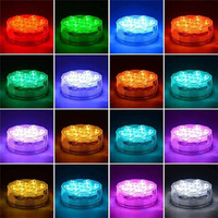 Lampe de nuit submersible RVB 10 LED à piles pour jardin piscine fête de mariage télécommande Vase bol éclairage